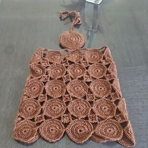 Brown Crochet Handbag